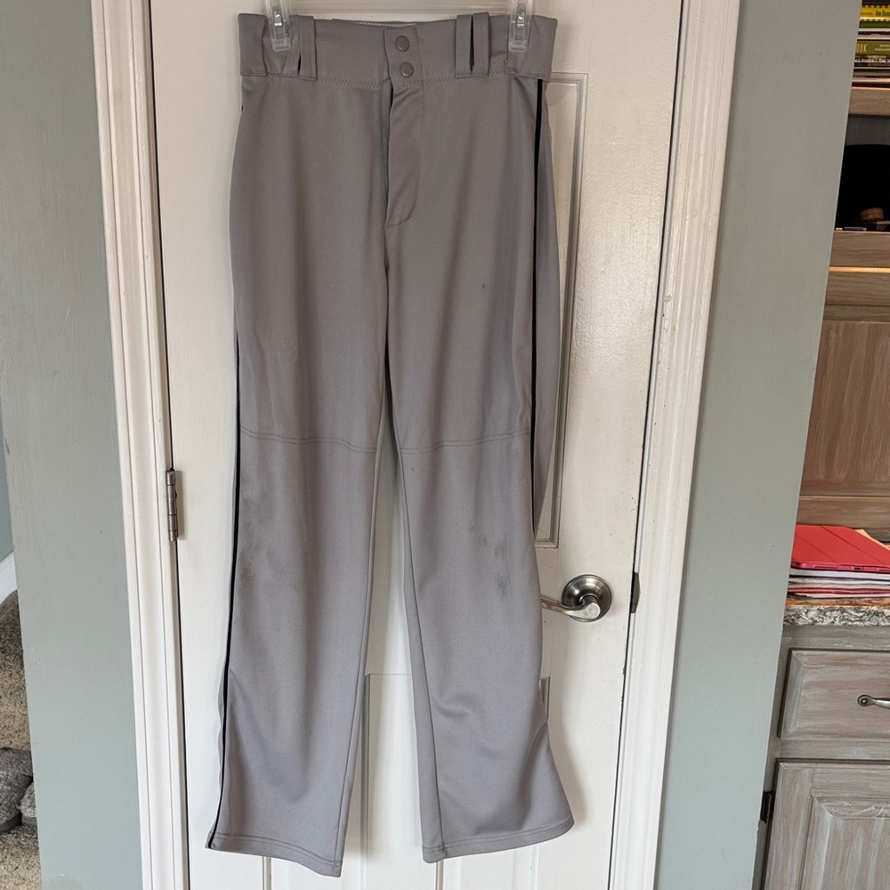 Men's Stylish Gray Joggers with Button Detail. BASEBALL pants